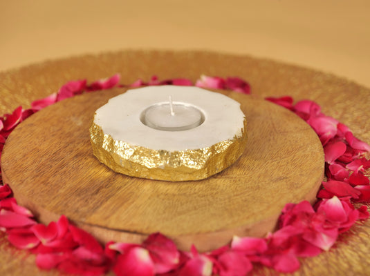 Marble Gold Foiled Tea Light Holder