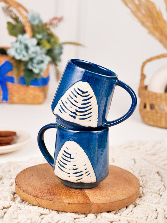 Indigo Leaf Mug Set