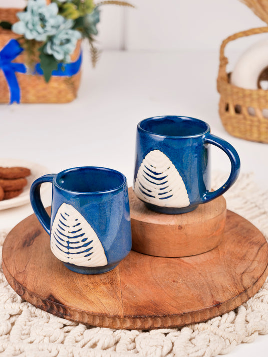 Indigo Leaf Mug Set
