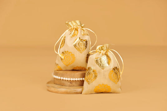 Golden Embossed Potli