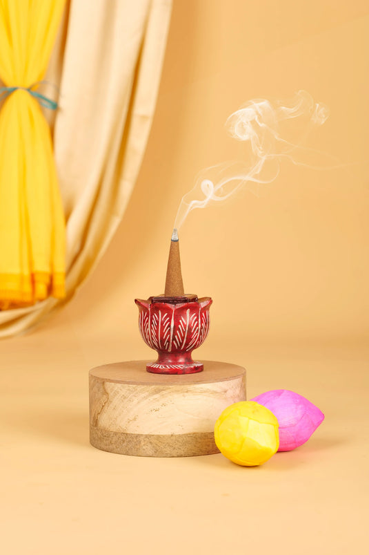 Red Lotus Incense cum Stick Holder