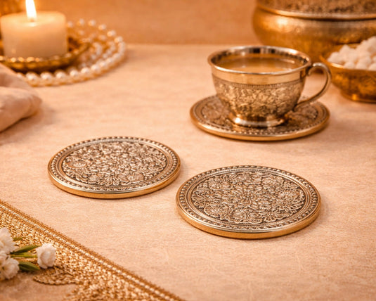 Pushp Brass Coasters