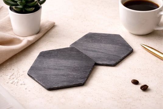 Noir Marble Coaster Set