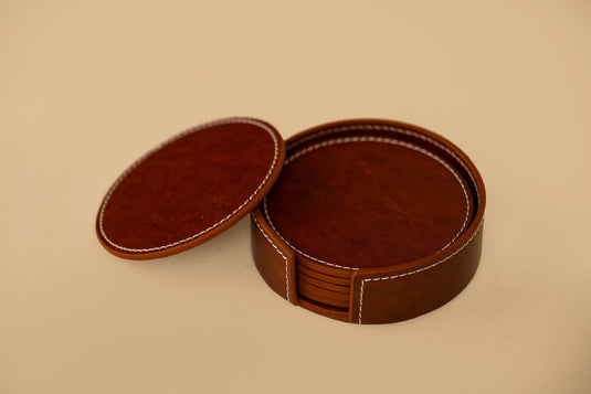 Vegan Leather Coaster Set