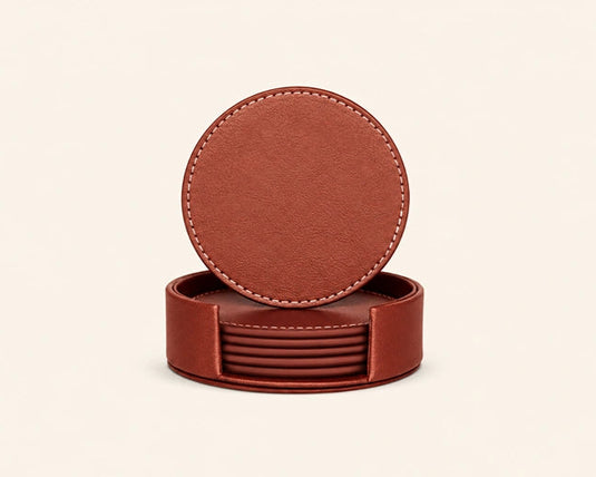 Vegan Leather Coaster Set
