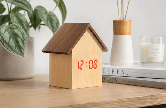 Wooden Hut LED Clock