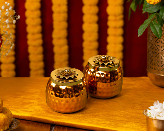 Aarna Copper Jar Set