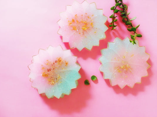 Flower Glitter Coaster (per piece)