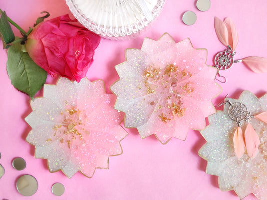 Flower Glitter Coaster (per piece)