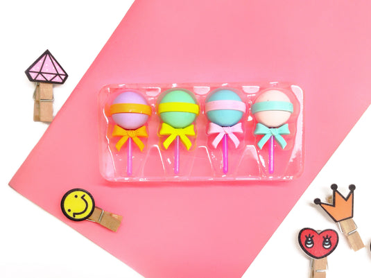 Lollipop Eraser Set of 4