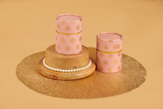 Blush Leaf Round Box
