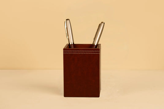 Vegan Leather Pen Stand