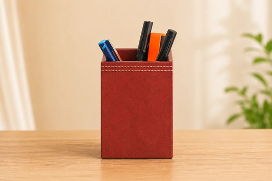 Vegan Leather Pen Stand