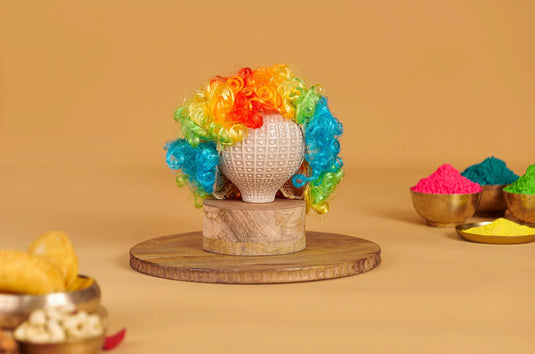 Rainbow Riot Holi Wig